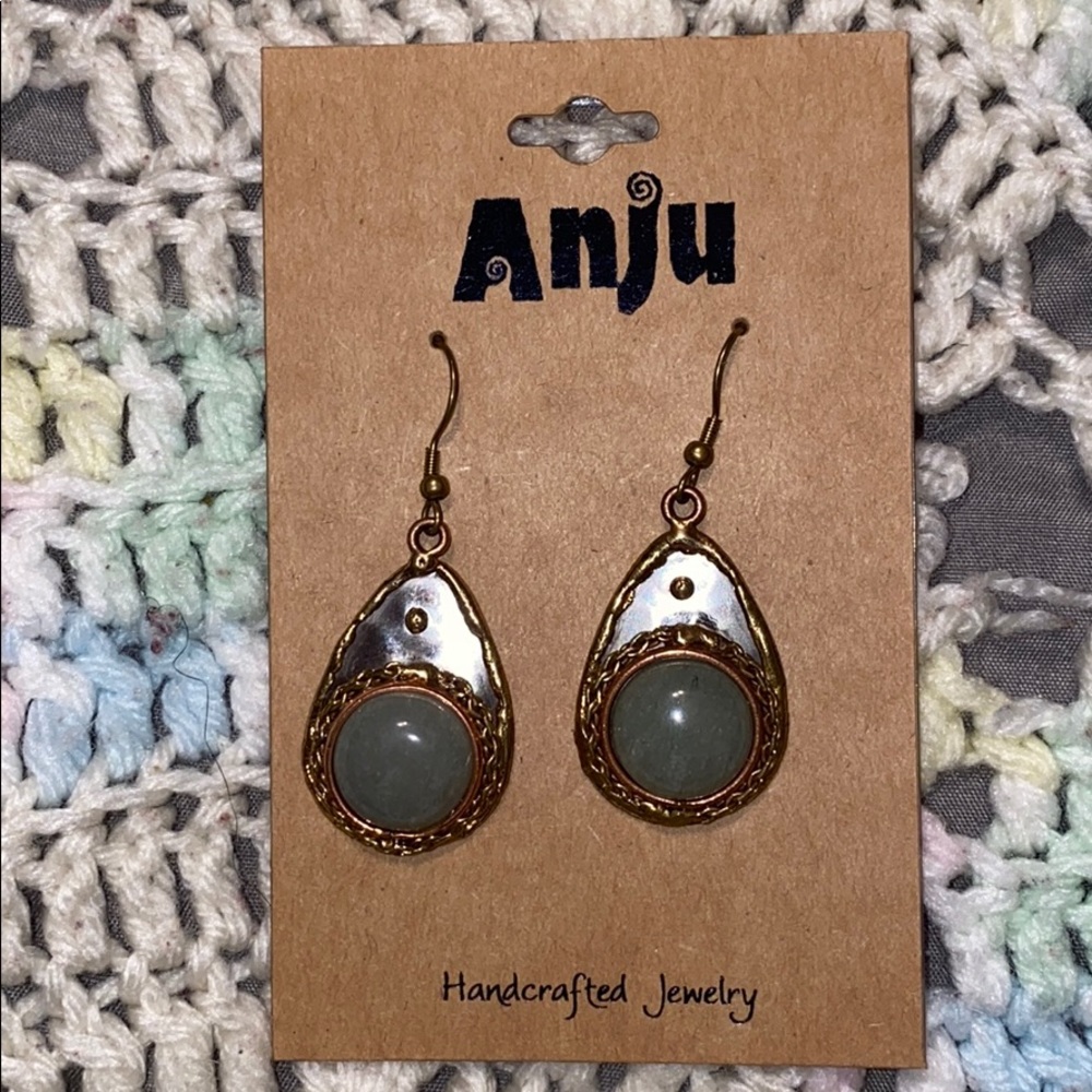 Anju Amazonite Teardrop Earrings